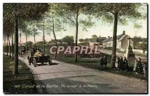 Cartes postales Automobile Circuit de la Sarthe Un virage a Ardenay