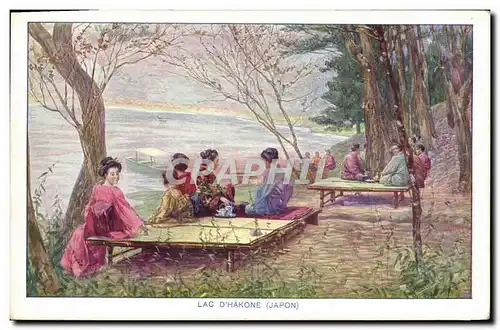 Cartes postales Japon Nippon Lac d&#39Hakone Femmes Folklore