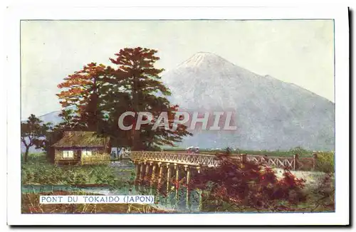 Ansichtskarte AK Japon Nippon Pont du Tokaido Volcan