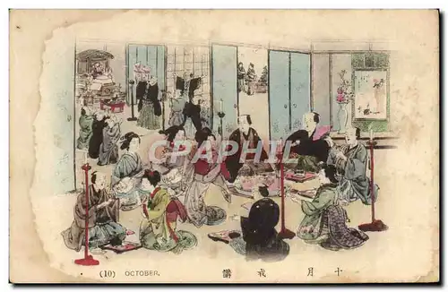 Cartes postales Japon Nippon October Folklore