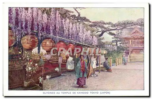 Cartes postales Japon Nippon Glycines au temple de Kameido Tokyo