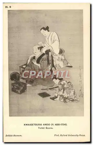 Ansichtskarte AK Japon Nippon Kwaigetsudo Ando Toilet scene British Museum Coiffeur