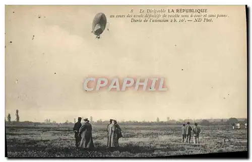 Ansichtskarte AK Avion Aviation Zeppelin Dirigeable La Republique au cours des essais definitifs de recette sans