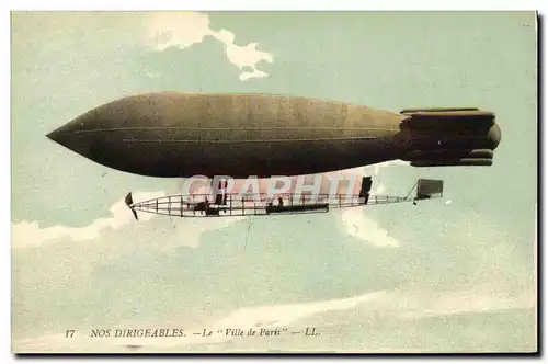 Cartes postales Avion Aviation Zeppelin Dirigeable La Ville de Paris