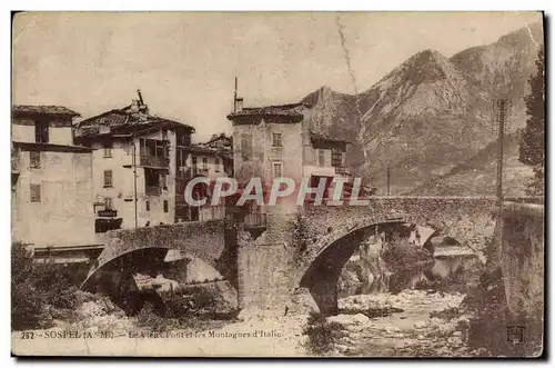 Cartes postales Sospel Et Vieux Pont Et Les Montagnes d&#39Italie