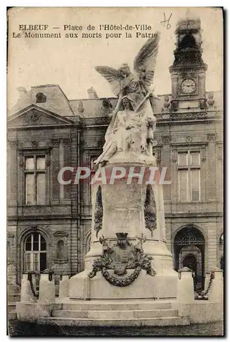 Cartes postales Elbeuf Place De I'Hotel De Ville Le monument aux morts pour la patrie