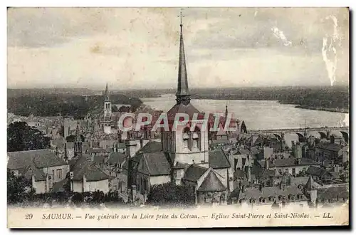 Cartes postales Saumur Vue Generale Sur La Loire Prise Du Coteau