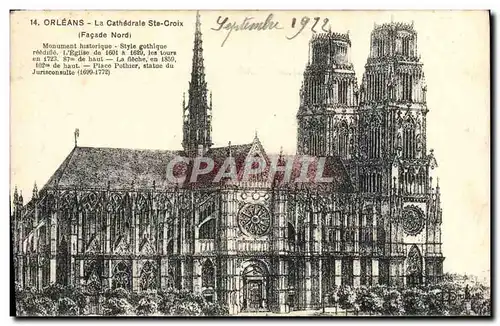 Cartes postales Orleans La Cathedrale Ste Croix