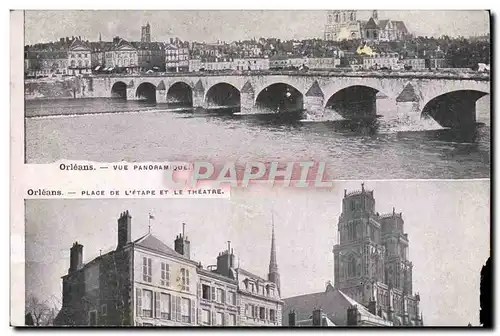 Cartes postales Orleans Vue Paniramique Place de l&#39etape et le theatre