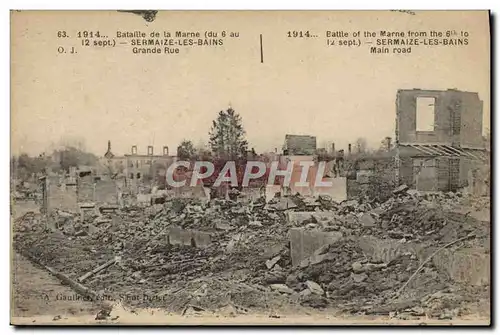 Cartes postales Battille De La Marne Sermaize Les Bains Grande rue Militaria