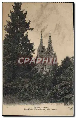 Cartes postales L'Epine Basilique Notre Dame Les fleches