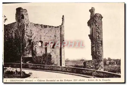 Ansichtskarte AK Chauvigny Chateau Baronnial Ou Des Eveques Ruines de la chapelle