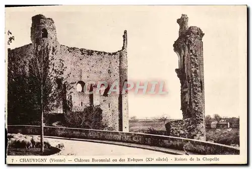 Cartes postales Chauvigny Chateau Baronnial Ou Des Eveques Ruines de la chapelle