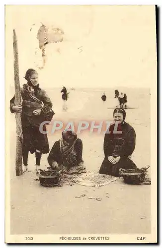 Ansichtskarte AK Pecheuses de crevettes Peche Folklore