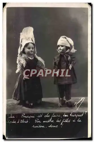 Cartes postales Fantaisie Enfants Santons Poup�es