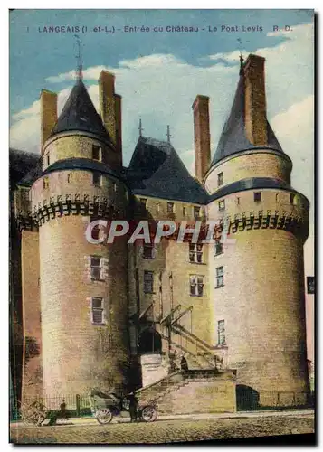 Ansichtskarte AK Langeais Entree Du Chateau Le pont levis