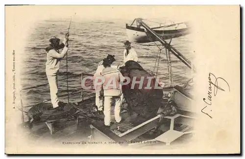 Cartes postales Bateau Exercices de signaux a bord du Saint Louis