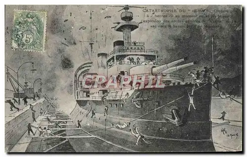 Cartes postales Bateau Catastrophe du Iena