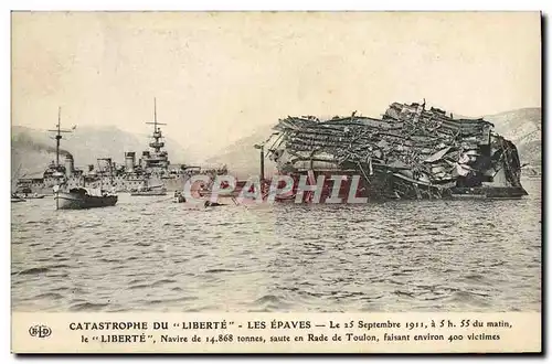 Cartes postales Bateau Catastrophe du Liberte Les epaves