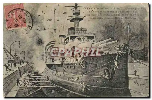 Cartes postales Bateau Catastrophe du Iena