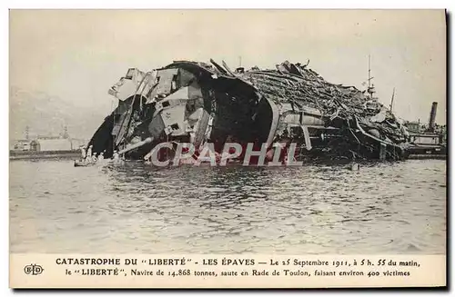 Cartes postales Bateau Catastrophe du Liberte Les epaves