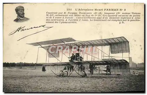 Ansichtskarte AK Avion Aviation Aeroplane Henri Farman