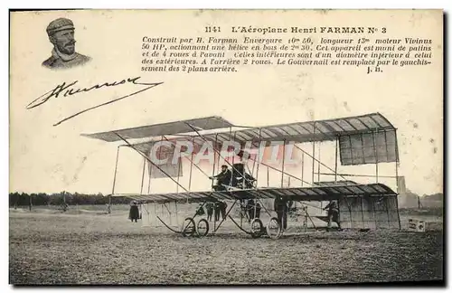 Cartes postales Avion Aviation Aeroplane Henri Farman
