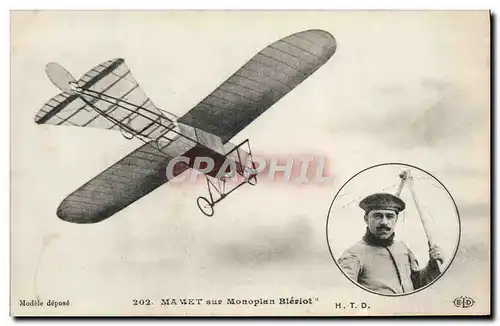 Ansichtskarte AK Avion Aviation Mamet sur monoplan Bleriot