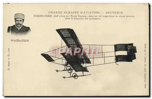Cartes postales Avion Aviation Westrateen chef pilote de l&#39ecole Somemr