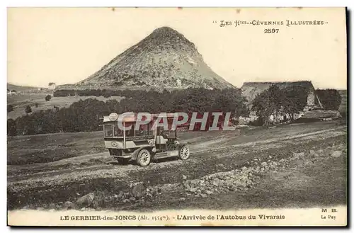 Cartes postales Automobile Le Gerbier des Joncs L&#39arrivee de l&#39autobus du Vivarais