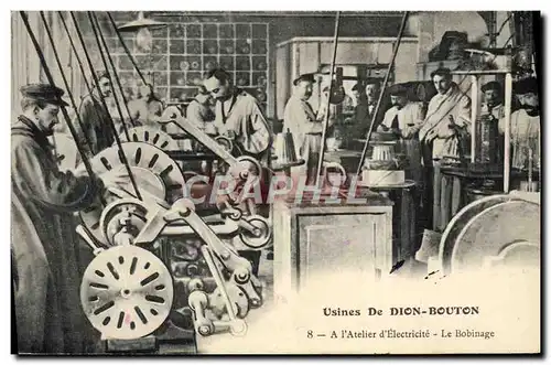 Cartes postales Automobile Usines de Dion Bouton Puteaux a l&#39atelier d&#39electricite Le bobinage