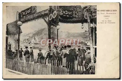 Cartes postales Automobile The sport habille bien Boulevard Montmartre Paris Vue du stand au salon de l&#39autom