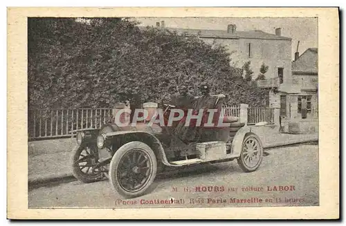 Ansichtskarte AK Automobile M G Hours sur voiture Labor Pneus Continental Raid Marseille en 15 heures