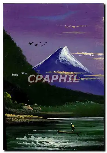 Cartes postales Japon Nippon Volcan (peint a la main)