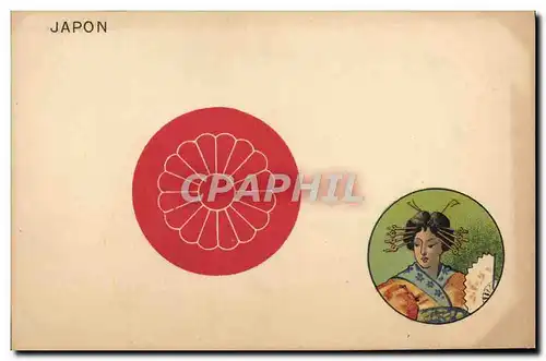 Cartes postales Japon Nippon Femme Folklore Eventail