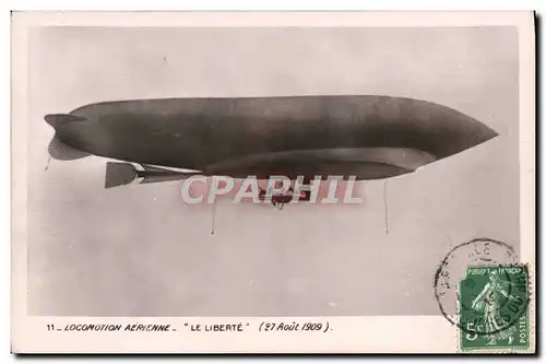 Cartes postales Aviation Zeppelin Dirigeable Le Liberte 27 aout 1909