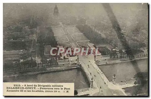 Cartes postales Aviation Zeppelin Dirigeable A bord du dirigeable Eclaireur Conte Panorama vers le pont Alexandr