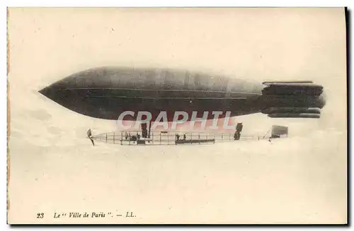 Ansichtskarte AK Aviation Zeppelin Dirigeable Ville de Paris