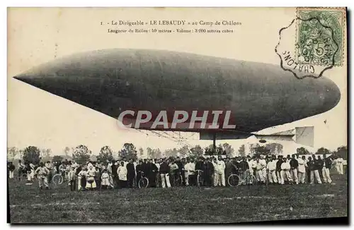 Ansichtskarte AK Aviation Zeppelin Dirigeable Le Lebaudy au Camp de Chalons