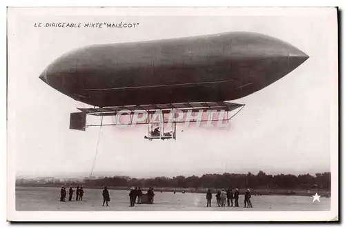 Ansichtskarte AK Aviation Zeppelin Dirigeable Mixte Malecot