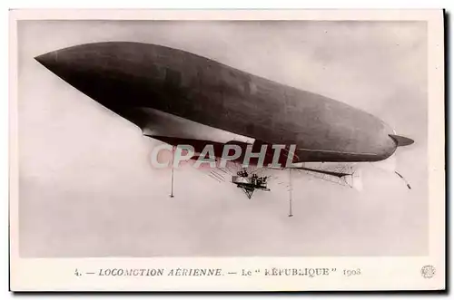 Ansichtskarte AK Aviation Zeppelin Dirigeable le republique 1908