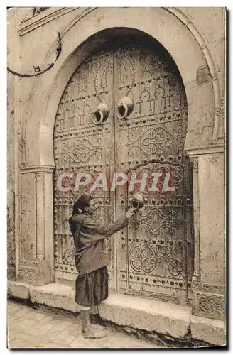 Cartes postales Scenes algeriennes Porte d&#39une maison arabe