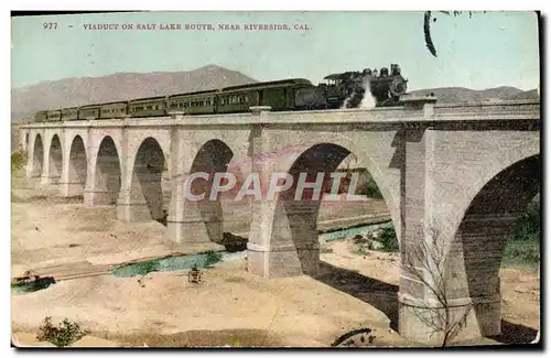 Cartes postales Viaduct on salt lake route near Riverside Cal Train