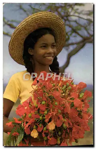 Cartes postales moderne Martinique L Enfant Aux fleurs