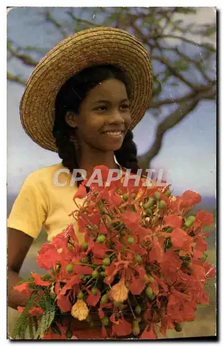 Moderne Karte Martinique L Enfant Aux fleurs