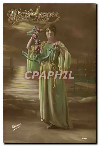 Cartes postales Fantaisie Femme Ancre de marine