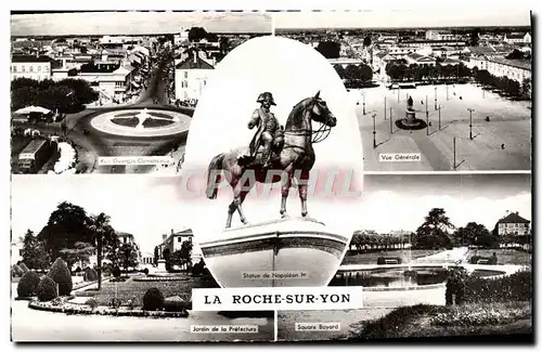 Cartes postales moderne La roche sur Yon Rue Georges Clemenceau Vue generale Jardin de la Prefecture Square Bayard Napol