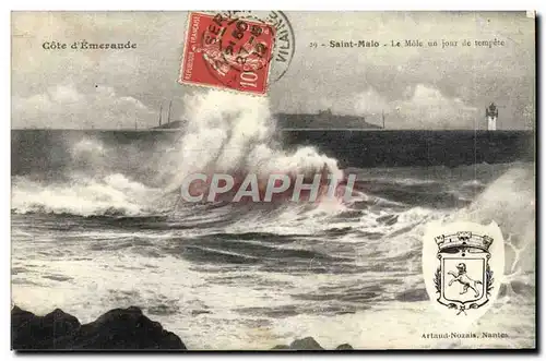 Cartes postales Saint Malo Le Mole un jour de tempete