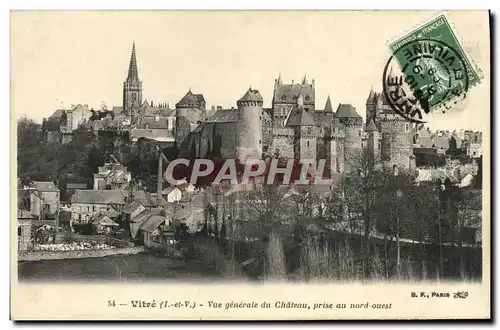 Cartes postales Vitre Vue generale du chateau