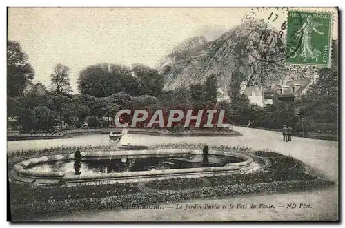 Ansichtskarte AK Cherbourg Le jardin public et le fort du Roule